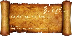 Zalányi Ákos névjegykártya